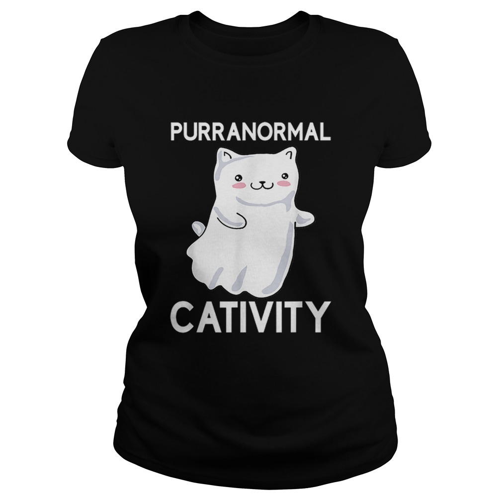 Purranormal Cativity Ghost Halloween Cat Lovers Classic Ladies