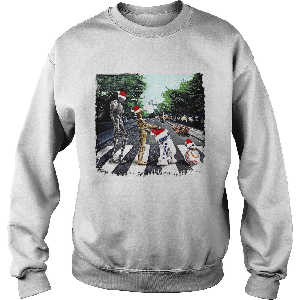 Santa Star Wars Characters Walking Road Sweatshirt