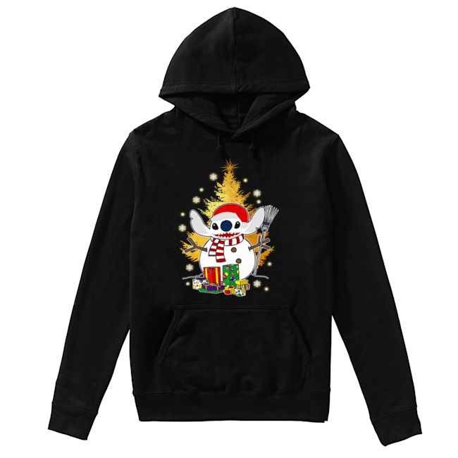 Santa Stitch Make Snowman Christmas Shirt Unisex Hoodie