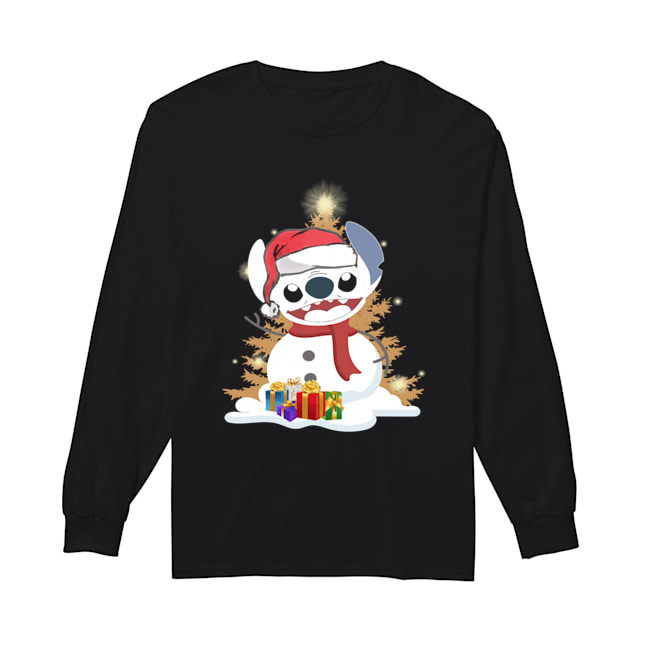 Santa Stitch Make Snowman Christmas T- Shirt Long Sleeved T-shirt 