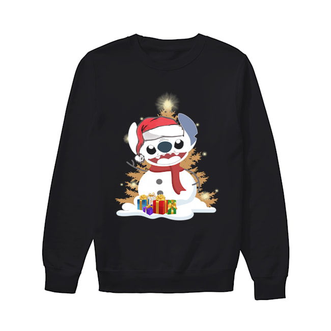 Santa Stitch Make Snowman Christmas T- Shirt Unisex Sweatshirt