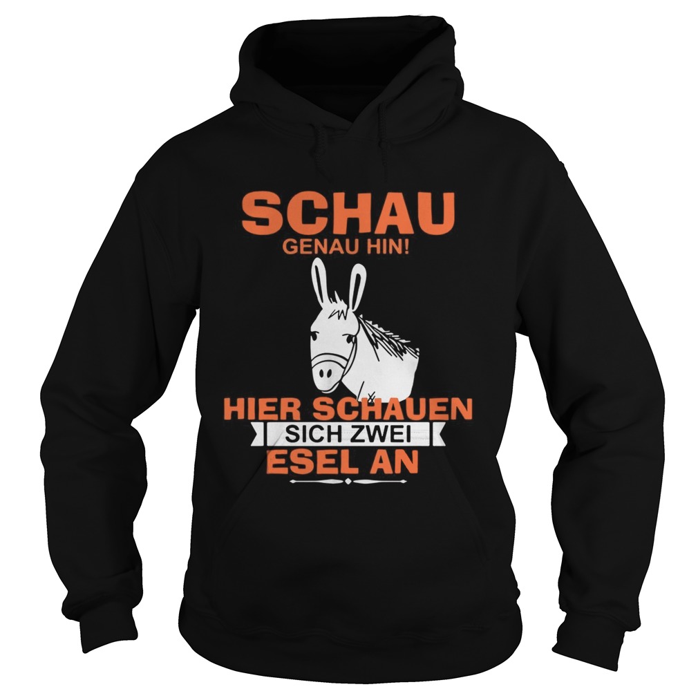 Schau Genau hin Hiere Sachauen sich Zwei Esel an Hoodie