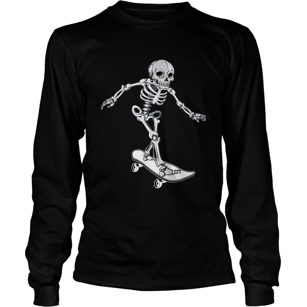 Skeleton Skateboarding Skateboarder Halloween LongSleeve