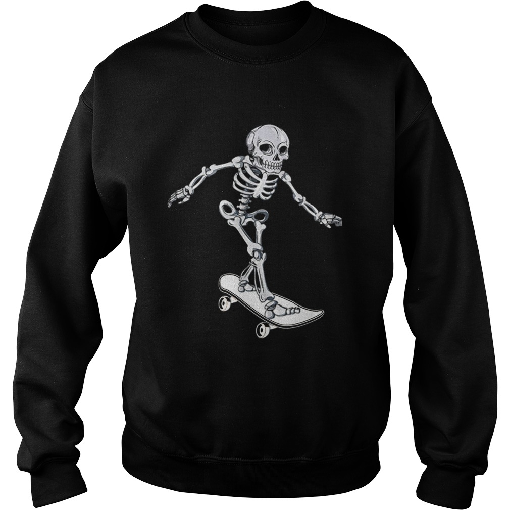 Skeleton Skateboarding Skateboarder Halloween Sweatshirt
