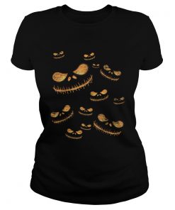Spooky Halloween Costume Pumpkin Faces  Classic Ladies
