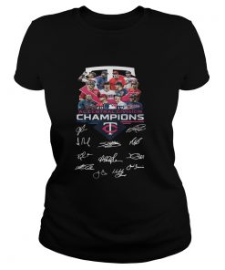 Squad Minnesota Twins al central division champion signature  Classic Ladies