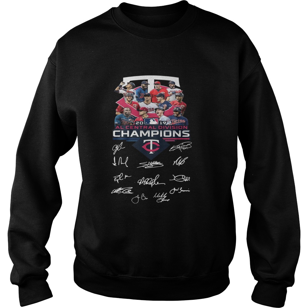 Squad Minnesota Twins al central division champion signature Sweatshirt