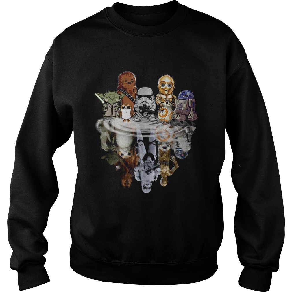 Star Wars characters chibi water mirror reflection Sweatshirt