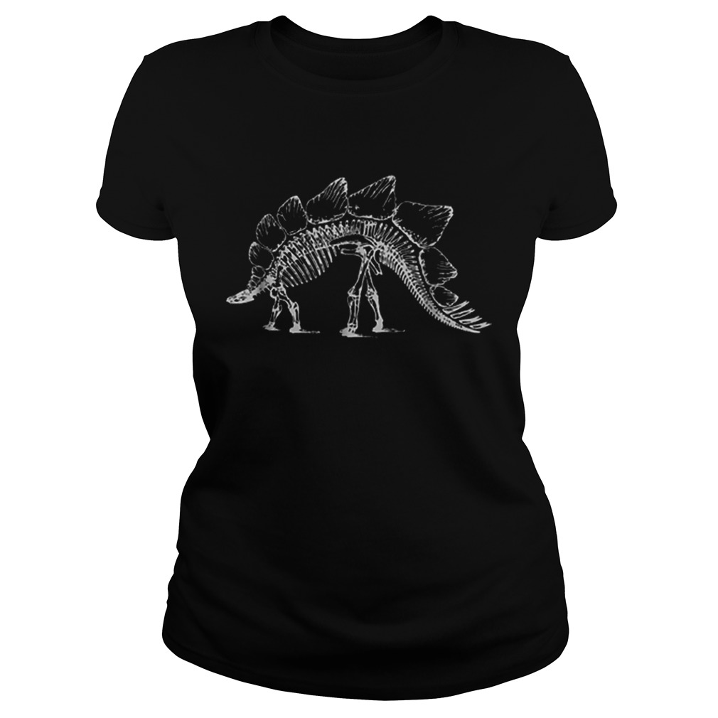 Stegosaurus Dinosaur Skeleton Fossil Dino Bones Tee Classic Ladies