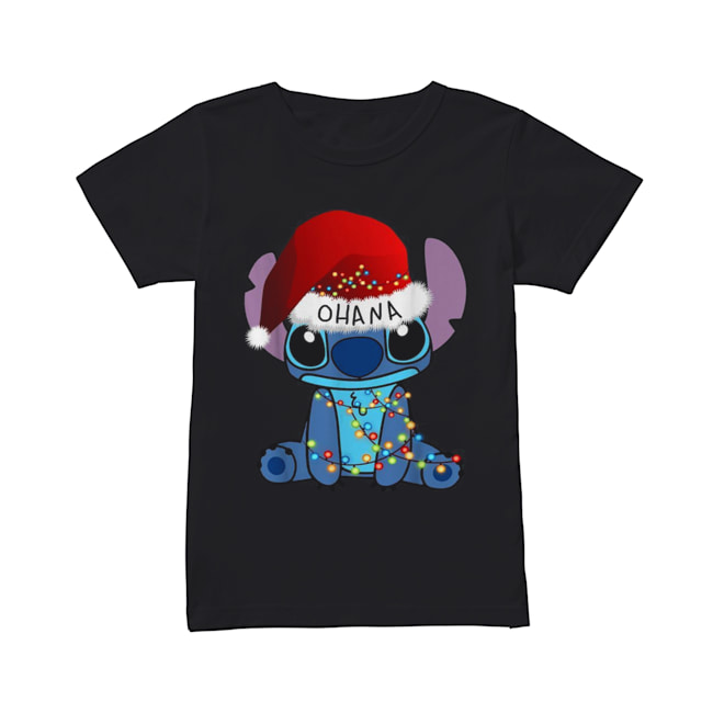 Stitch Ohana Christmas lights Classic Women's T-shirt