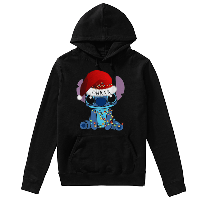 Stitch Ohana Christmas lights Unisex Hoodie