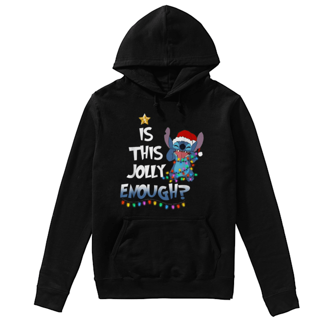 Stitch is this jolly enough Christmas Unisex Hoodie
