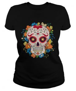 Suger Skull Day Of The Death Dia De Los Muertos Ts Classic Ladies