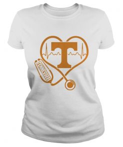 Tennessee Volunteers football nurse stethoscope love heartbeat  Classic Ladies