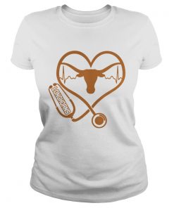 Texas Longhorns football nurse stethoscope love heartbeat  Classic Ladies