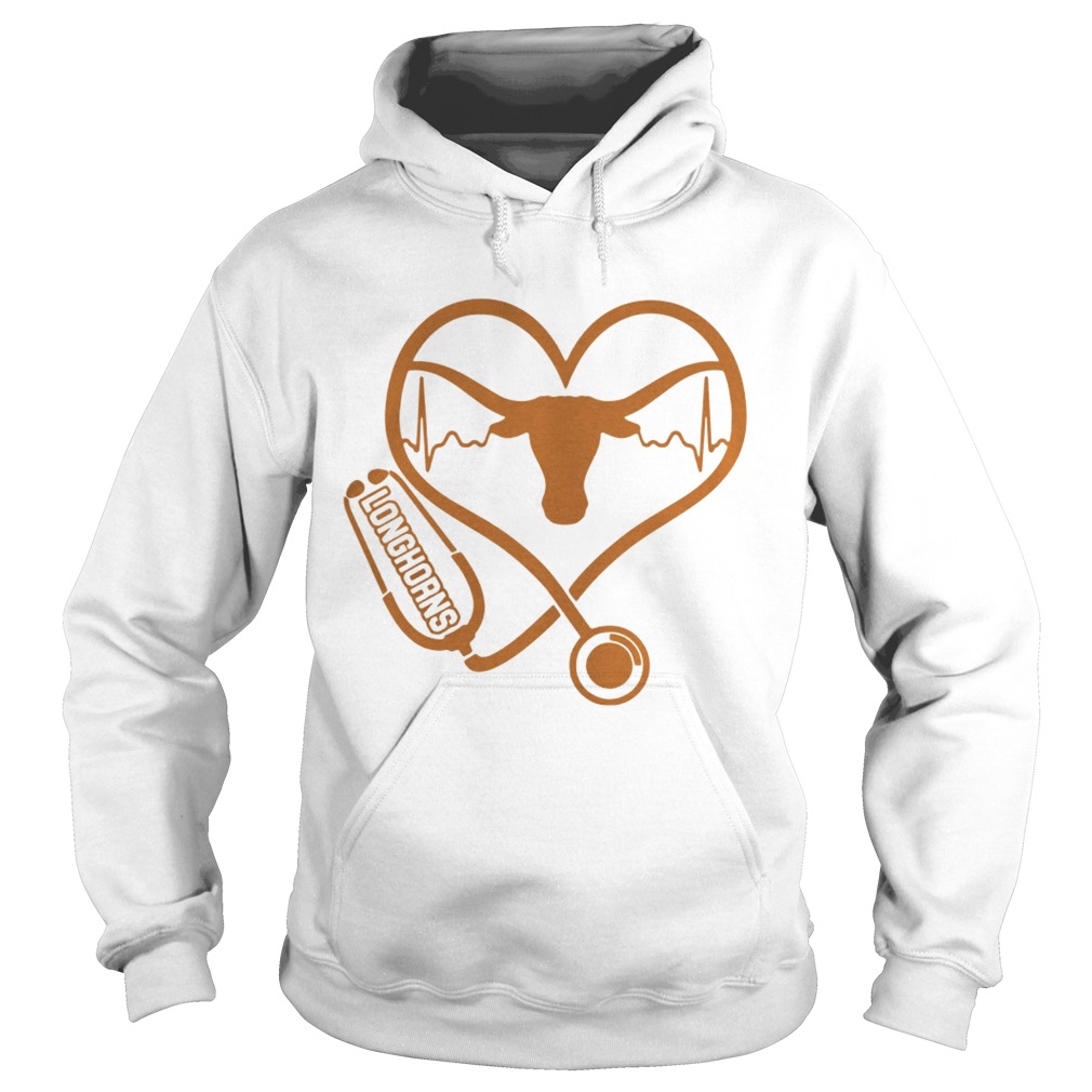 Texas Longhorns football nurse stethoscope love heartbeat Hoodie