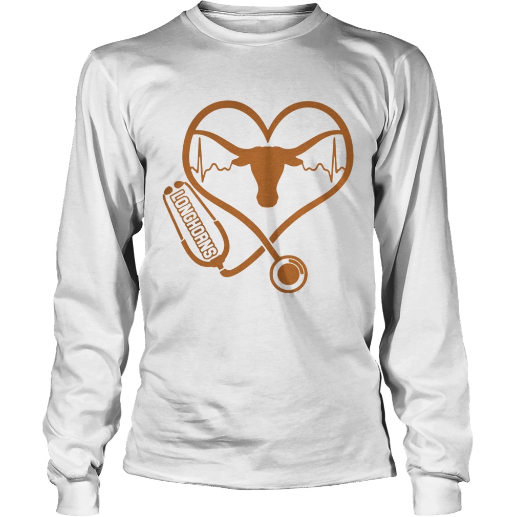 Texas Longhorns football nurse stethoscope love heartbeat LongSleeve