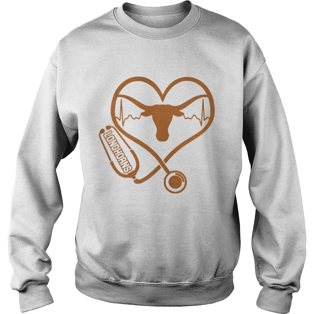 Texas Longhorns football nurse stethoscope love heartbeat Sweatshirt