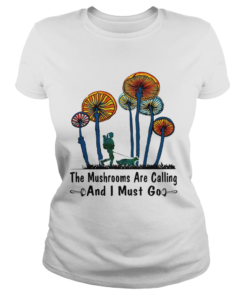 The Mushrooms are calling and I must go girl and dog  Classic Ladies