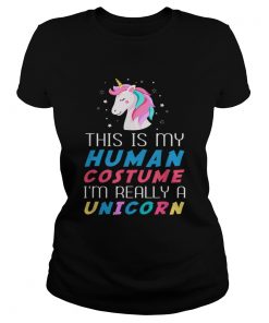 This Is My Human Costume Funny Unicorn for Kids Women Men  Classic Ladies