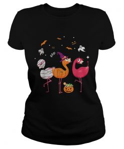 Three Flamingoes Flamingo Halloween  Classic Ladies