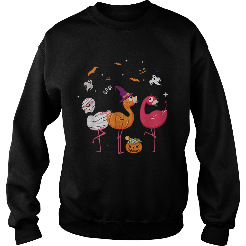 Three Flamingoes Flamingo Halloween Sweatshirt