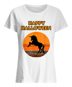 Top Halloween with a beautiful black Unicorn  Classic Women's T-shirt