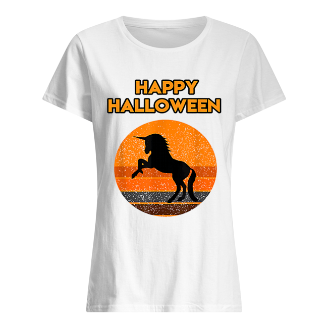 Top Halloween with a beautiful black Unicorn Classic Women's T-shirt