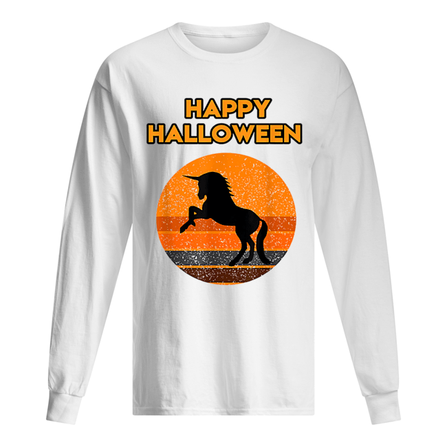 Top Halloween with a beautiful black Unicorn Long Sleeved T-shirt