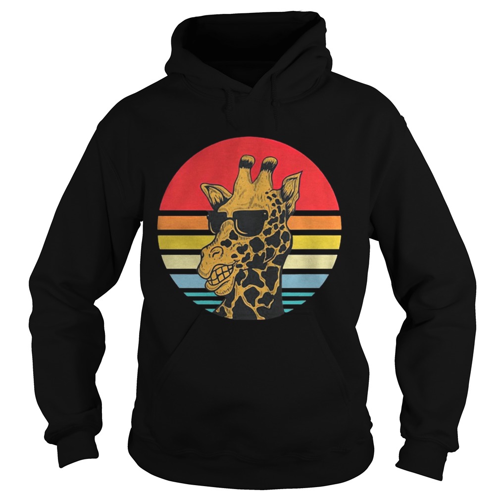 Vintage Giraffe Sunglasses Sunset Africa Zoo Shirt Hoodie