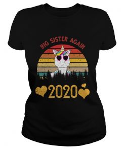 Vintage Retro Big Sister Again Unicorn Sister Day 2020 TShirt Classic Ladies