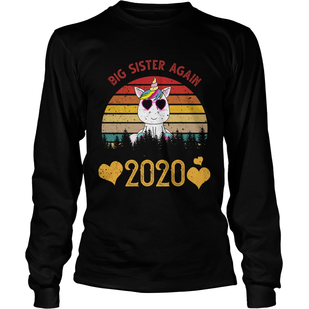 Vintage Retro Big Sister Again Unicorn Sister Day 2020 TShirt LongSleeve