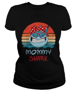 Vintage Retro Mommy Sharks Glasses Shirt Classic Ladies