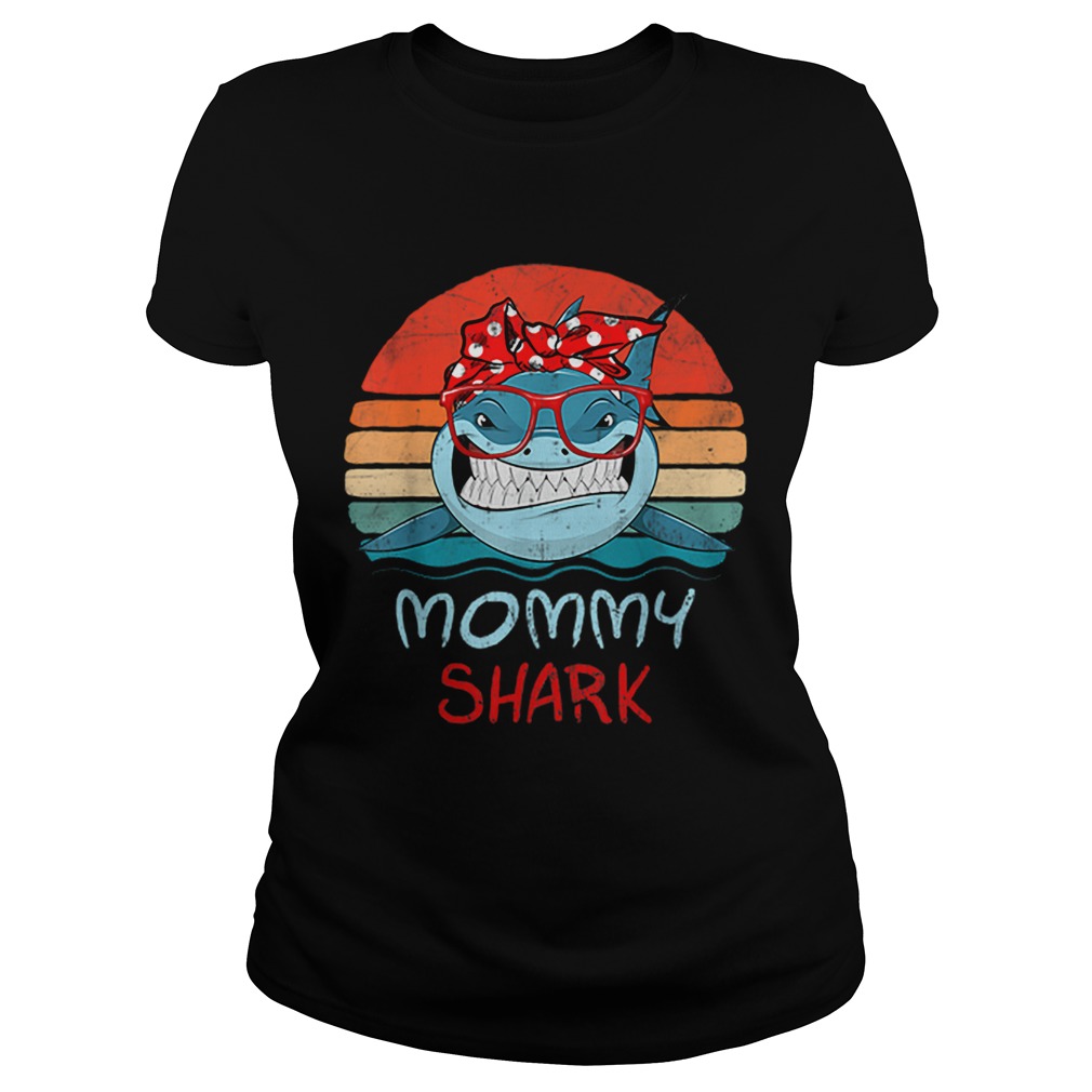 Vintage Retro Mommy Sharks Glasses Shirt Classic Ladies