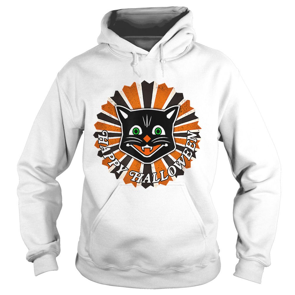 Vintage Style Halloween Black Cat Ephemera Hoodie