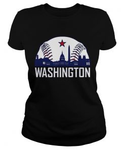 Washington DC Baseball Hometown Skyline National Vintage T Shirt Classic Ladies