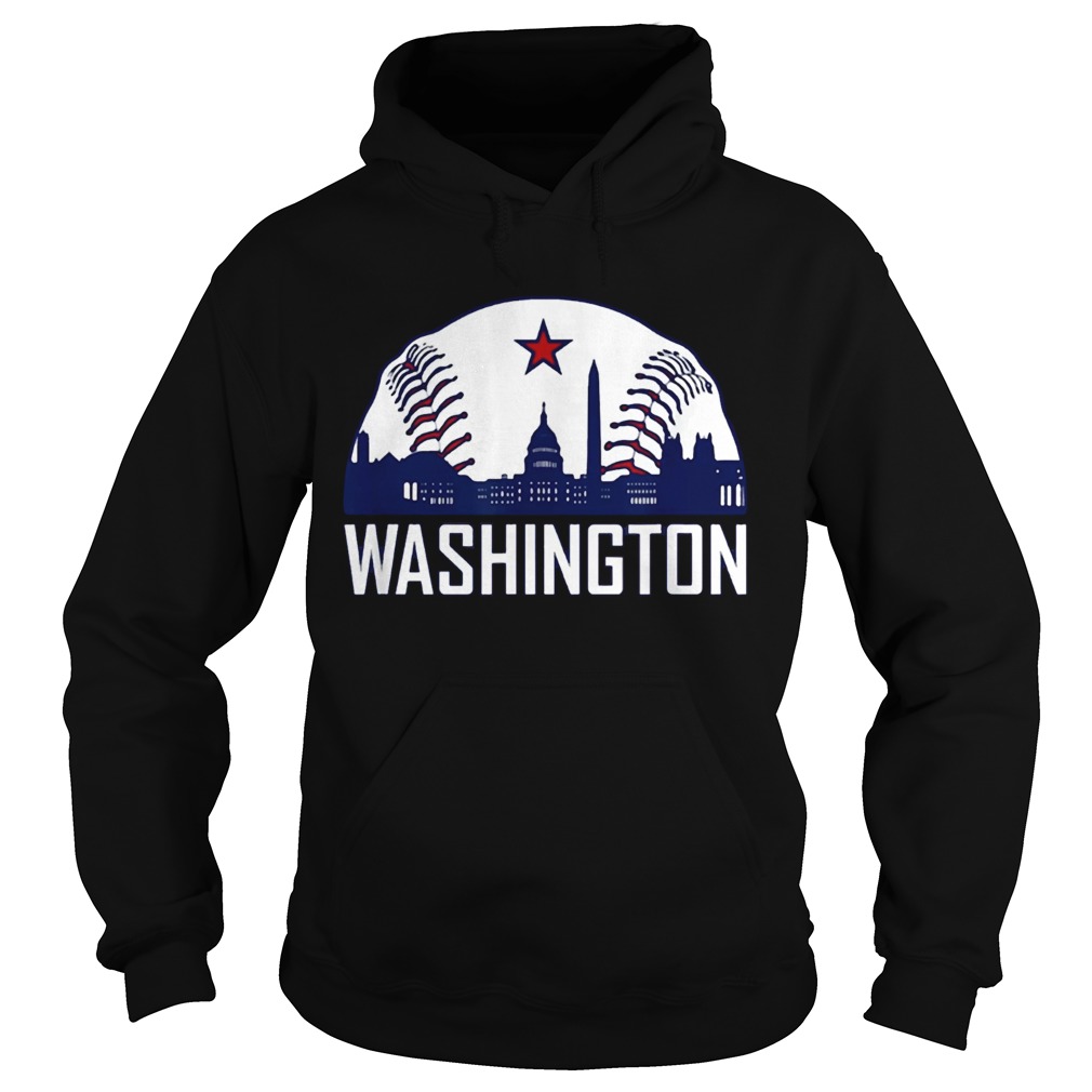 Washington DC Baseball Hometown Skyline National Vintage T Shirt Hoodie