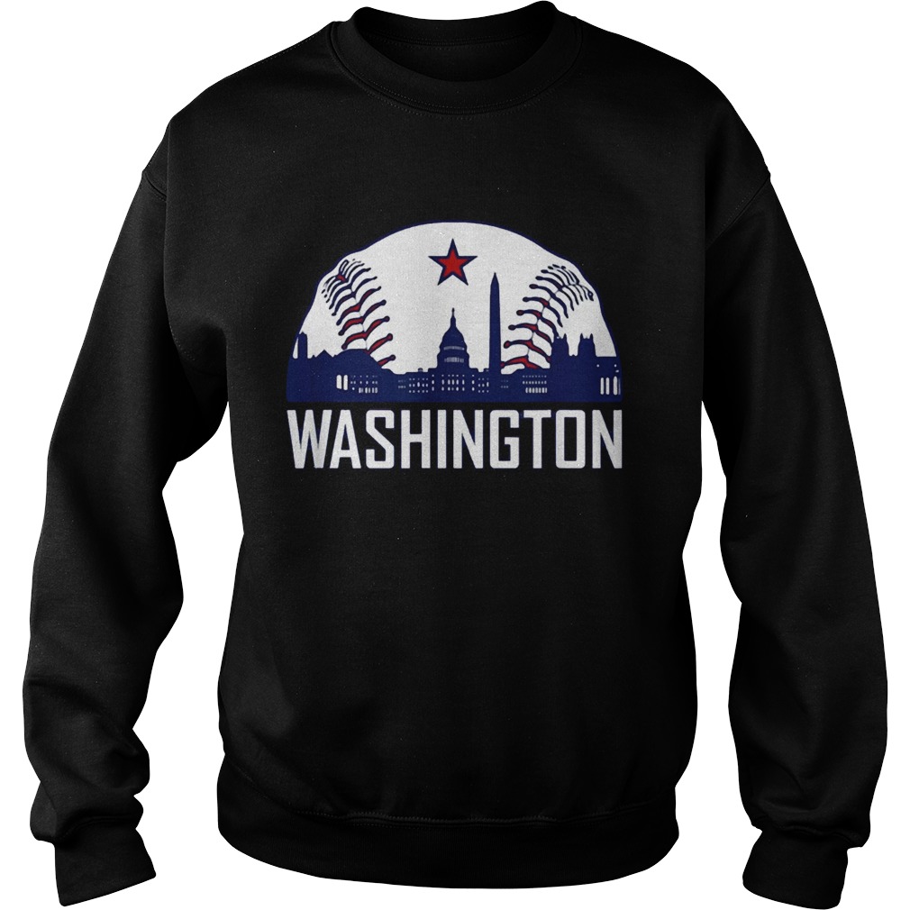 Washington DC Baseball Hometown Skyline National Vintage T Shirt Sweatshirt