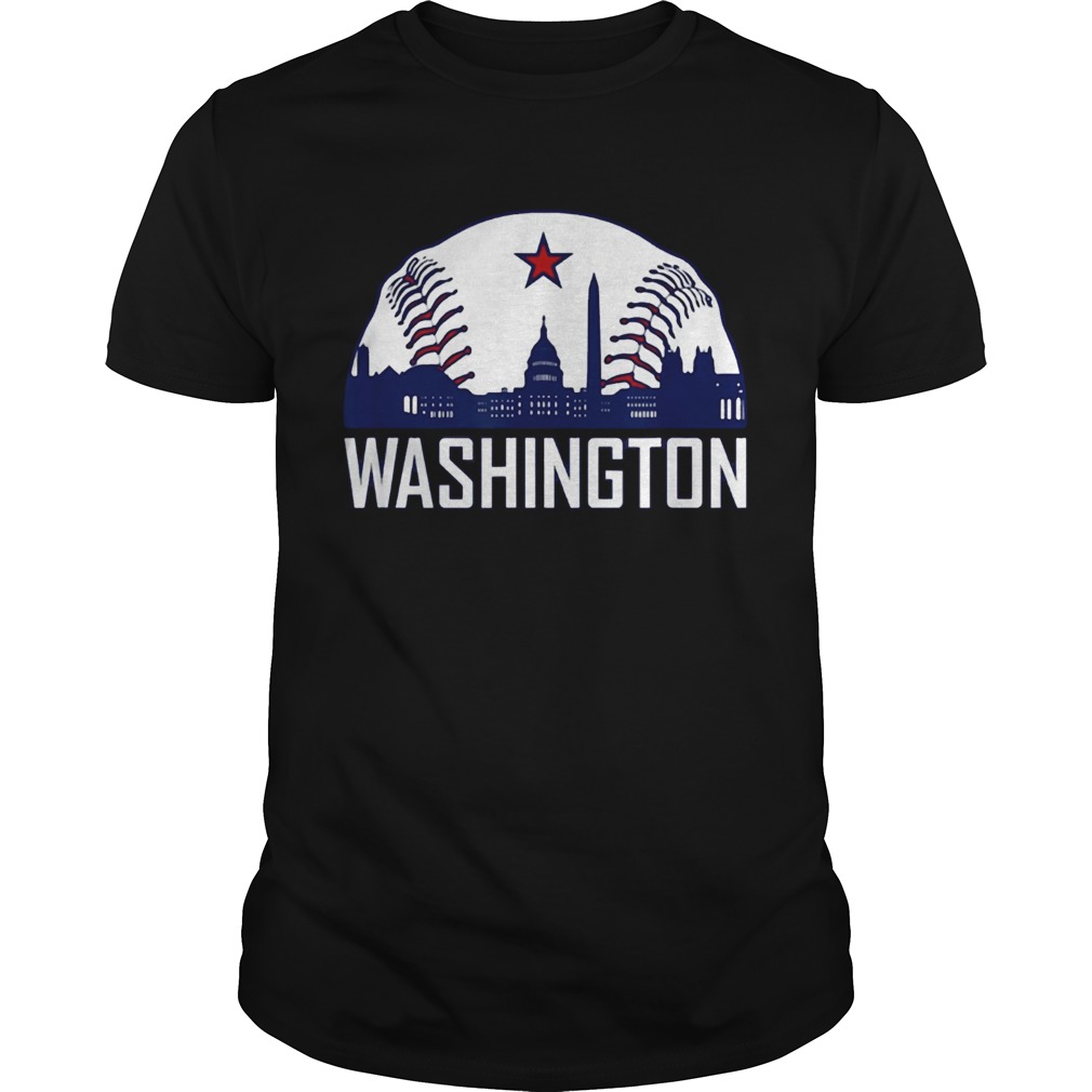 Washington DC Baseball Hometown Skyline National Vintage T Shirt