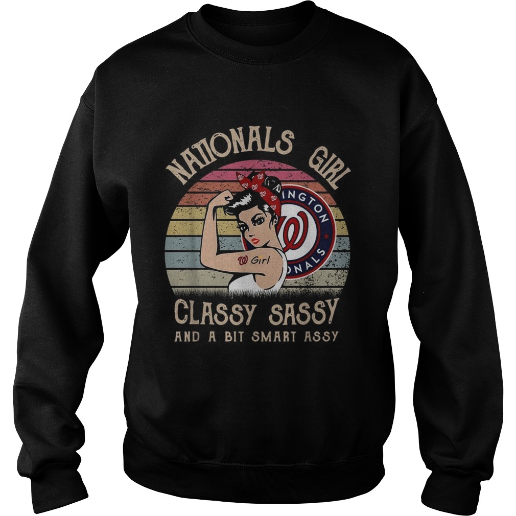 Washington Nationals girl classy sassy and a bit smart assy vintage Sweatshirt