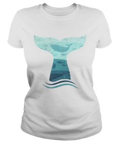 Whale Tail in Waves Orca Ocean Shirt Classic Ladies