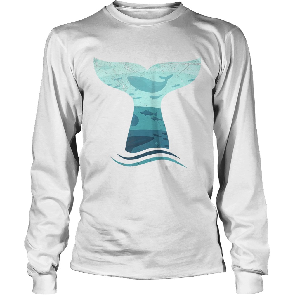 Whale Tail in Waves Orca Ocean Shirt LongSleeve