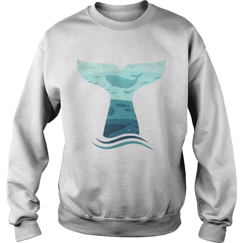 Whale Tail in Waves Orca Ocean Shirt Sweatshirt