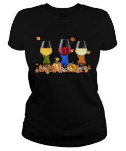 Wine Auturn Vibe Funny Wine Lover TShirt Classic Ladies