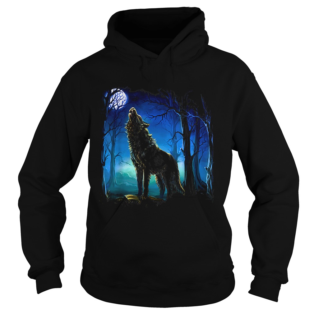 Wolf galaxy Moon Hoodie