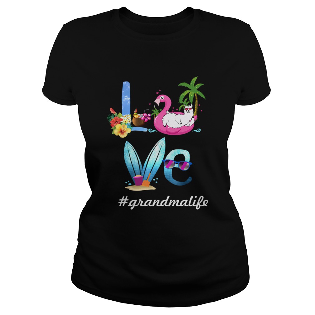 Women Mom Love Grandmalife Grandma Life Summer TShirt Classic Ladies