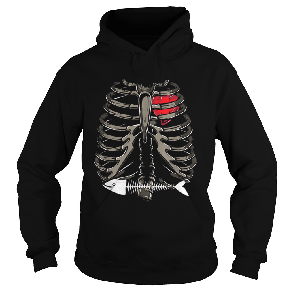 Xray Stomach Fish Bone Costume Cool Easy Halloween Hoodie