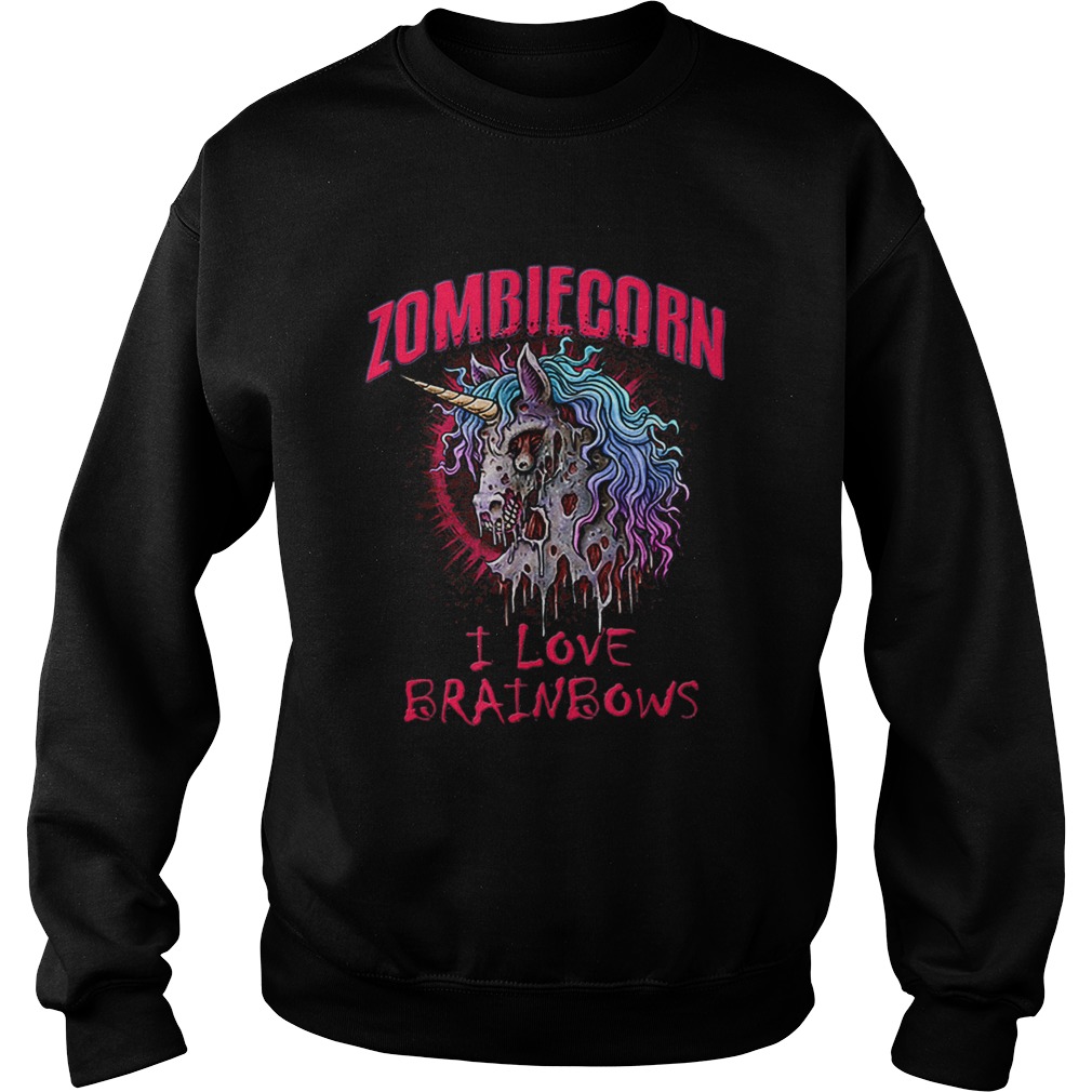 Zombie Unicorn I Love Brainbows Halloween Gothic Goth Punk Sweatshirt