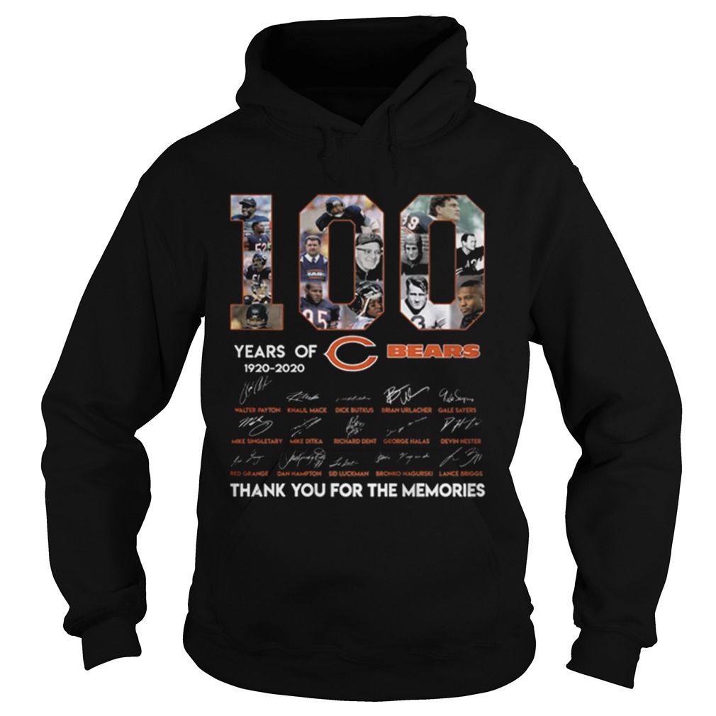 100 years of 19202020 Chicago Bears signatures Hoodie