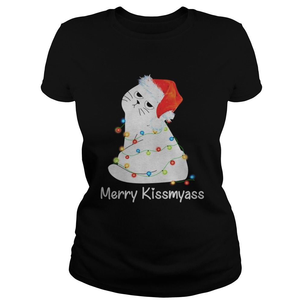 1572663273Cat Merry Kissmyass Christmas Light Classic Ladies